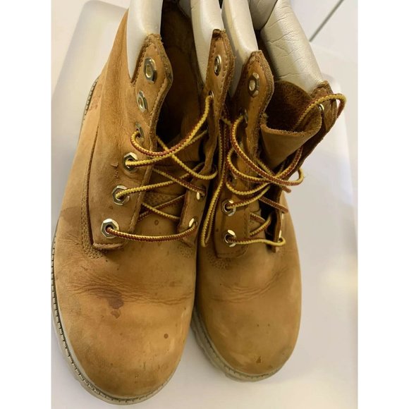 TIMBERLAND Men's Sz 5 Wheat White Suede Boots Rare Color‎ Combo - Picture 7 of 8